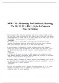 NUR 128 - Maternity And Pediatric Nursing&comma; Ch&period; 10&comma; 11&comma; 12 -- Ricci&comma; Kyle & Carman Fourth Edition