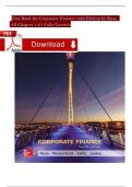Test Bank For Corporate Finance 12th Edition By Ross All (Chapter 1-27) Updated Version 2025 Complete Newest Edition Instant Download PDF