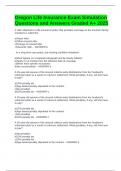 Oregon Life Insurance Exam Simulation Questions and Answers Graded A&plus; 2025