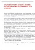 SAUNDERS NCLEX-RN EXAM &lpar;5TH ED&period;&rpar; - MATERNITY NURSING QUESTIONS AND ANSWERS