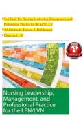 TEST BANK For Nursing Leadership&comma; Management&comma; and Professional Practice for the LPN LVN&comma; 7th Edition by