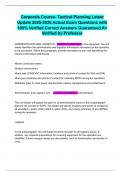 Corporals Course- Tactical Planning Latest Update 2025-2026 Actual Exam Questions with 100&percnt; Verified Correct Answers Guaranteed A&plus; Verified by Professor