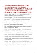 Body Structures and Functions EXAM NEWEST 2025 ALLCOMPLETE QUESTIONS AND CORRECT DETAILED ANSWERS &lpar;VERIFIED ANSWERS&rpar; &vert;ALREADY GRADED A&plus;&vert;&vert;BRAND NEW&excl;&excl;