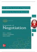 TEST BANK For Essentials of Negotiation&comma; 7th Edition by Roy Lewicki&comma; Bruce Barry&comma; Verified Chapters 1 - 12&comma; Complete Newest Version
