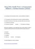 Nrsg 2401 Health Prom&period; & Assessment Midterm 1 Verified Answers &lpar;2025&rpar;&excl;&excl;