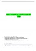 SKILLSUSA HEALTH KNOWLEDGE BOWL WRITTEN TEST QUESTIONS WITH COMPLETE ANSWERS