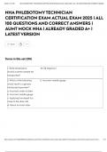 NHA PHLEBOTOMY TECHNICIAN CERTIFICATION EXAM ACTUAL EXAM 2025 &vert; ALL 100 QUESTIONS AND CORRECT ANSWERS &vert; AUMT MOCK NHA &vert; ALREADY GRADED A&plus; &vert; LATEST VERSION