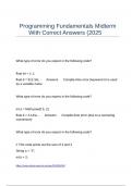 Programming Fundamentals Midterm With Correct Answers &lpar;2025&rpar;&excl;&excl;