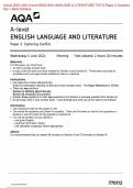 &period; Actual 2024 AQA A-level ENGLISH LANGUAGE & LITERATURE 7707&sol;2 Paper 2 Question Ppr &plus; Mark Scheme
