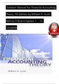 Solution Manual For Financial Accounting Theory 7th Edition by William R&period; Scott&comma; Patricia O'Brien Chapters 1 - 13&comma; Complete