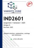 IND2601 Assignment 1 &lpar;DETAILED ANSWERS&rpar; Semester 1 2025 - DISTINCTION GUARANTEED