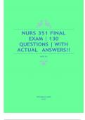 NURS 351 FINAL EXAM &vert; 130 QUESTIONS &vert;WITH ACTUAL ANSWERS&vert; VERIFIED SOLUTION LATEST UPDATE 2025-2026 GRADED A&plus;