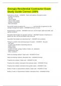 Georgia Residential Contractor Exam Study Guide Correct 100&percnt;