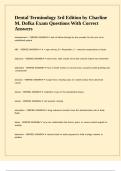 Dental Terminology 3rd Edition by Charline M&period; Dofka Exam Questions With Correct Answers&period;