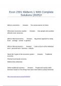 Econ 2301 Midterm 1 With Complete Solutions &lpar;2025&rpar;&excl;&excl;