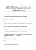 ECON 2301 Macroeconomics Final Exam Study Guide With Complete Solutions &lpar;2025&rpar;&excl;&excl;