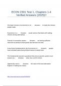 ECON 2301 Test 1&comma; Chapters 1-4 Verified Answers &lpar;2025&rpar;&excl;&excl;