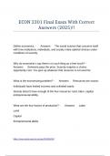 ECON 2301 Final Exam With Correct Answers &lpar;2025&rpar;&excl;&excl;