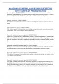 ALABAMA FUNERAL LAW EXAM QUESTIONS WITH CORRECT ANSWERS 2025