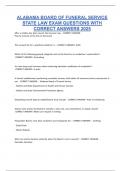 ALABAMA BOARD OF FUNERAL SERVICE STATE LAW EXAM QUESTIONS WITH CORRECT ANSWERS 2025
