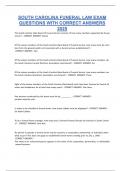 SOUTH CAROLINA FUNERAL LAW EXAM QUESTIONS WITH CORRECT ANSWERS 2025