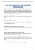 LAW EXAM QUESTIONS WITH CORRECT ANSWERS 2025