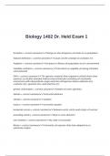 Biology 1402 Dr&period; Held Exam 1