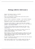 Biology 1402 Dr&period; Held exam 1