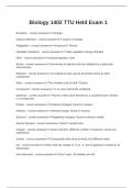 Biology 1402 TTU Held Exam 1