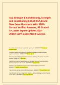 Issa Strength & Conditioning&comma; Strength and Conditioning EXAM ISSA&comma;Brand New Exam Questions With 100&percnt; Correct Verified Answers&comma; All Graded A&plus;&comma;Latest Expert Update&lpar;2025-2026&rpar;>100&percnt; Guaranteed Success&period;