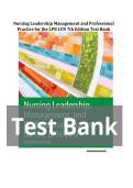   Test Bank Nursing Leadership Management and Professional Practice for the LPN LVN 7th Edition Study Guide Leadership Skills and Practice Questions Workbook 2025&sol; 2026