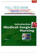      FULL TEST BANK For Introduction to Medical-Surgical Nursing 5th Edition by Adrianne Dill Linton Latest Update Graded A&plus;     