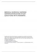 Medical-Surgical Nursing Certification Exam Study Questions