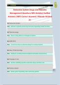 Endocrine System Drugs and Diabetes  Management Questions With Detailed Verified  Answers &lpar;100&percnt; Correct Answers&rpar; &sol;Already Graded  A&plus;