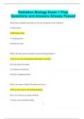 Radiation Biology Exam 1 Prep  Questions and Answers Already Passed