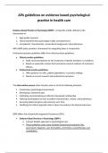 PTS summary article&colon; APA guidelines on evidence based psychological practice in health care 