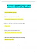 Radiation Biology Questions and Answers with Certified Solutions