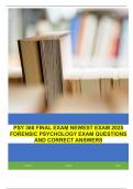 PSY 368 FINAL EXAM NEWEST EXAM 2025 FORENSIC PSYCHOLOGY EXAM QUESTIONS AND CORRECT ANSWERS