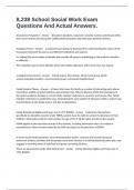 IL238 School Social Work Exam Questions And Actual Answers&period;