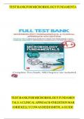 TEST BANK FOR MICROBIOLOGY FUNDAMENTALS&colon; A CLINICAL APPROACH 4TH EDITION BY COWAN