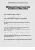 EPA Section 608 Exam Questions With Correct Answers 100&percnt; Verified&period;