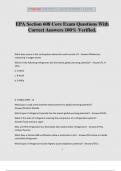 EPA Section 608 Core Exam Questions With Correct Answers 100&percnt; Verified&period;