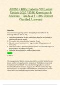 ABFM &plus; KSA Diabetes V2 &lpar;Latest Update 2025 &sol; 2026&rpar; Questions & Answers &vert; Grade A &vert; 100&percnt; Correct &lpar;Verified Answers&rpar;