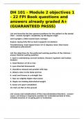 DHY 150 FPI 14 and 15 test questions and answers