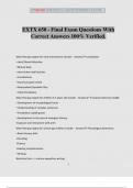 EXTX 650 - Final Exam Questions With Correct Answers 100&percnt; Verified&period;