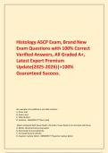 Histology ASCP Exam&comma; Brand New Exam Questions with 100&percnt; Correct Verified Answers&comma; All Graded A&plus;&comma; Latest Expert Premium Update&lpar;2025-2026&rpar;&vert;>100&percnt; Guaranteed Success&period;