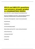 FPI-R und NEO-FFI questions and answers already graded A&plus;&lpar;GUARANTEED PASSS&rpar;&period;