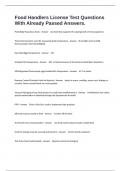 Food Handlers License Test Questions With Already Passed Answers&period;