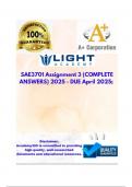 SAE3701 Assignment 3 &lpar;COMPLETE ANSWERS&rpar; 2025 - DUE April 2025&semi; 100&percnt; TRUSTED Complete&comma; trusted solutions and explanations