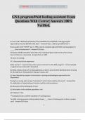 GNA program&sol;Paid feeding assistant Exam Questions With Correct Answers 100&percnt; Verified&period;